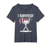 I Survived Cancer Survivor T-Shirt, Women's Plus, Heather Blue, 6X