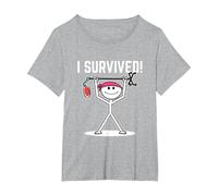 I Survived Cancer Survivor T-Shirt, Women's Plus, Heather Grey, 4X