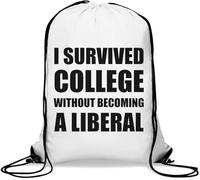 I Survived College Without Becoming A Liberal Gym Sack Casual Drawstring Bag White