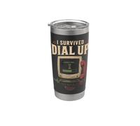 I Survived Dial Up Internet Retro Computer Stainless Steel Insulated Tumbler
