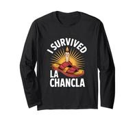 I Survived Funny Saying Chancla Candle Vector Long Sleeve T-Shirt