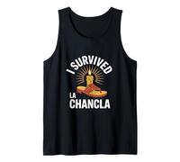 I Survived Funny Saying Chancla Candle Vector Tank Top