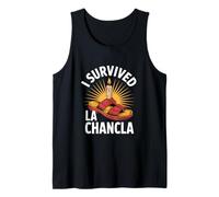 I Survived Funny Saying Chancla Candle Vector Tank Top