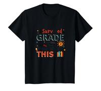 I Survived Grade 2 Now Watch This Graduation Celebration T-Shirt, Kids, Black, 12 Years