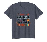 I Survived Grade 2 Now Watch This Graduation Celebration T-Shirt, Kids, Heather Blue, 12 Years