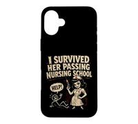 I Survived Her Passing Nursing School Funny Nurse Boyfriend Case for iPhone 16 Plus
