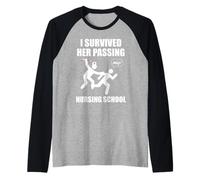 I Survived Her Passing Nursing School Nurse Raglan Baseball Tee