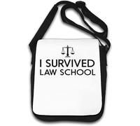 I Survived Law School Funny Lawyer Graphic Shoulder Bag White