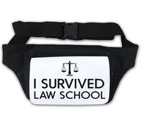 I Survived Law School Funny Lawyer Graphic Waist Bag Fanny Pack White
