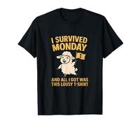 I Survived Monday Lousy Lamb Victory Graphic Print T-Shirt