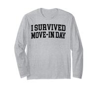 I Survived Move in Day College Uni Chaos Dark Graphic Long Sleeve T-Shirt