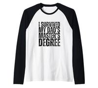 I Survived My Dad's Masters Degree Funny MBA Raglan Baseball Tee