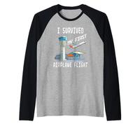 I Survived My First Airplane Flight Raglan Baseball Tee