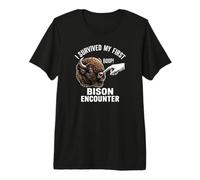 I Survived My First Bison Encounter Boop Funny Premium T-Shirt