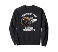 I Survived My First Bison Encounter Boop Funny Sweatshirt