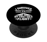 I Survived My First Solo Flight Aviation PopSockets Adhesive PopGrip