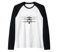 I Survived My First Solo Flight Aviation Raglan Baseball Tee