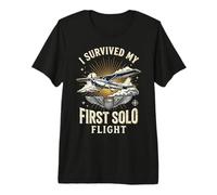 I Survived My First Solo Flight Premium T-Shirt