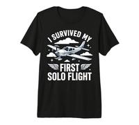 I Survived My First Solo Flight Premium T-Shirt