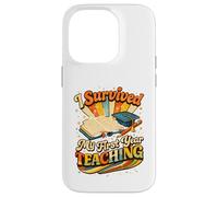 I Survived My First Year Teaching Groovy Retro Teacher Life Case for iPhone 14 Pro