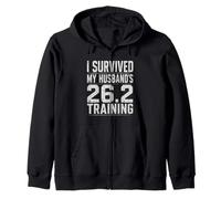 I Survived My Husband’s Training Funny Marathon Zip Hoodie