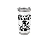 I Survived My Husband's Doctorate Program Vintage Funny PhD Stainless Steel Insulated Tumbler