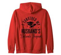 I Survived My Husband's Doctorate Program Vintage Funny PhD Zip Hoodie