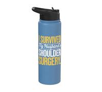 I Survived My Husband's Shoulder Surgery Stainless Steel Insulated Water Bottle