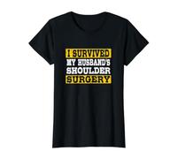 I Survived My Husband's Shoulder Surgery Value Graphic T-Shirt, Women, Black, S