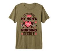 I Survived My Mom's Nursing Degree School Graduation Nursing Premium T-Shirt