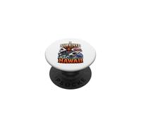 I Survived My Trip To Hawaii Vacation Shark Volcano Humor PopSockets Adhesive PopGrip