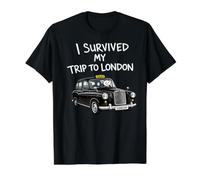 I Survived My Trip to London Hackney Carriage British Value Graphic T-Shirt, Men, Black, L
