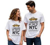 I Survived My Trip to NYC Unisex Novelty T Shirt, Funny New York Taxi Tee