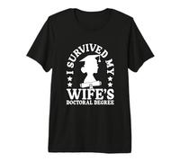 I Survived My Wifes Doctoral Degree Vintage for Husband Premium T-Shirt