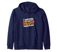 I Survived My Wife's Heart Transplant Supportive Husband Zip Hoodie