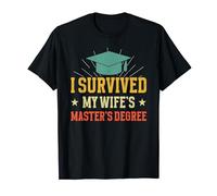 I survived my wife's master's degree, phd graduation retro T-Shirt