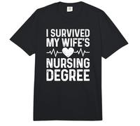 I Survived My Wife's Nursing Degree School Graduation Comfort Colors Adult Heavyweight T-Shirt