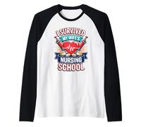 I Survived My Wife's Nursing School Raglan Baseball Tee