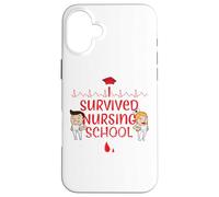 I Survived Nursing School Funny Graduation Case for iPhone 16 Plus