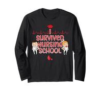 I Survived Nursing School Funny Graduation Long Sleeve T-Shirt