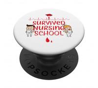 I Survived Nursing School Funny Graduation PopSockets Adhesive PopGrip