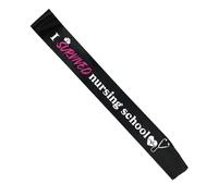 I Survived Nursing School Sash White Graduation Satin Sash Nurse Medical RN Congrats Grad Sash for Nurse 2025 Graduation Festival Party Supplie (Black)