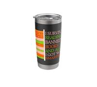 I Survived Reading Banned Books Librarians Book Enthusiasts Stainless Steel Insulated Tumbler