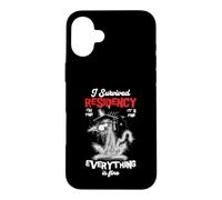 I Survived Residency Black Cat Residency Graduation Doctors Case for iPhone 16 Plus