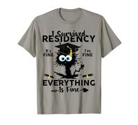 I Survived Residency Black Cat Residency Graduation Doctors T-Shirt