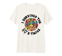 I Survived The 60s Sixties Twice 70th Birthday 60th Funny Premium T-Shirt