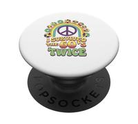I Survived The 60s Twice Sixties 70th 70s Year Old Birthday PopSockets Adhesive PopGrip