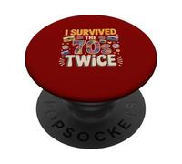 I Survived The 70s Twice Funny Joke 80th Birthday Classic PopSockets Adhesive PopGrip