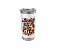 I Survived the 80's Funny GenZ Millennial Graphic Novelty Stainless Steel Insulated Tumbler