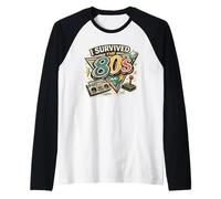 I Survived the 80s!", Retro Vintage Throwback Raglan Baseball Tee